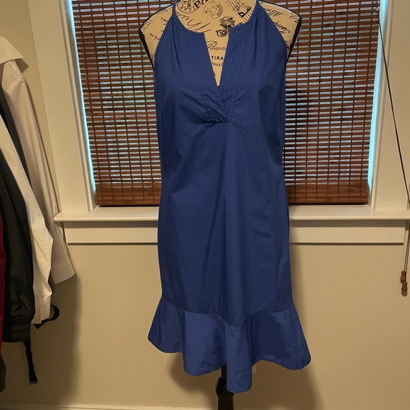 J. Crew halter top sundress with flutter hem blue - Picture 13 of 13
